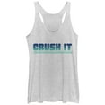 thumbnail image 1 of Women's CHIN UP Crush It Racerback Tank Top White Heather Medium, 1 of 3