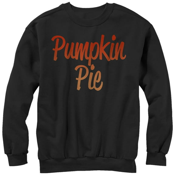 Women's CHIN UP Cursive Pumpkin Pie  Sweatshirt Black Medium
