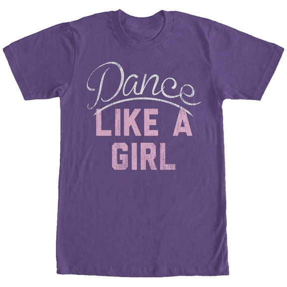 Women's CHIN UP Dance Like a Girl  Boyfriend Graphic Tee Purple Medium