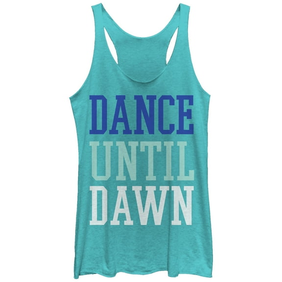 Women's CHIN UP Dance Until Dawn Racerback Tank Top Tahiti Blue Small