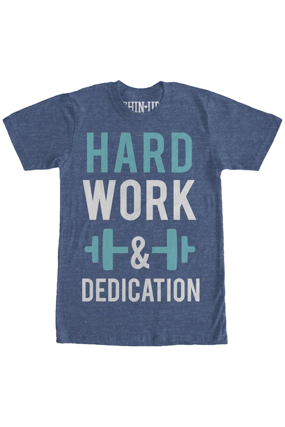 Women's CHIN UP Dedication  Boyfriend Graphic Tee Navy Blue Heather Medium