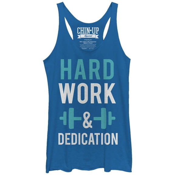 Women's CHIN UP Dedication Racerback Tank Top Royal Blue Heather Small