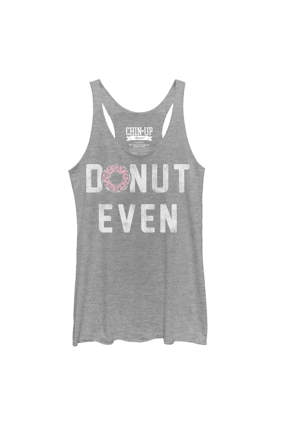 Women's CHIN UP Donut Even Racerback Tank Top Gray Heather Small