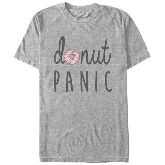 Women's CHIN UP Donut Panic Boyfriend Graphic Tee Athletic Heather Large