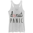 thumbnail image 1 of Women's CHIN UP Donut Panic  Racerback Tank Top White Heather Small, 1 of 3