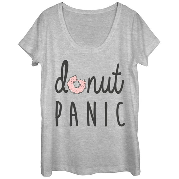 Women's CHIN UP Donut Panic Scoop Neck Athletic Heather Medium