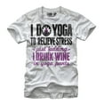 thumbnail image 1 of Women's CHIN UP Drink Wine in Yoga Pants  Boyfriend Graphic Tee White Medium, 1 of 4