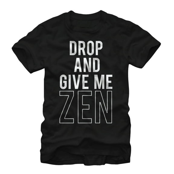 Women's CHIN UP Drop and Give Me Zen  Boyfriend Graphic Tee Black Large