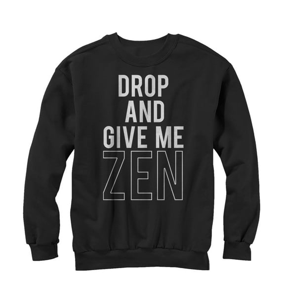 Women's CHIN UP Drop and Give Me Zen Sweatshirt Black Small