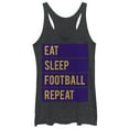 thumbnail image 1 of Women's CHIN UP Eat Sleep Football Repeat Racerback Tank Top Black Heather Large, 1 of 3