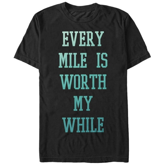 Women's CHIN UP Every Mile Worth My While Boyfriend Graphic Tee Black Medium