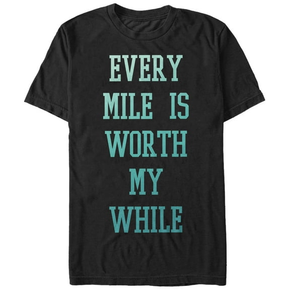 Women's CHIN UP Every Mile Worth My While  Boyfriend Graphic Tee Black X Large