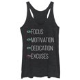 thumbnail image 1 of Women's CHIN UP Excuses Off  Racerback Tank Top Black Heather Small, 1 of 3