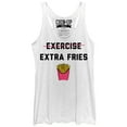 thumbnail image 1 of Women's CHIN UP Exercise Extra Fries  Racerback Tank Top White Heather Medium, 1 of 3