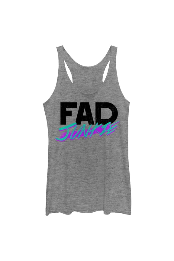 Women's CHIN UP Fad Junkie Racerback Tank Top Gray Heather X Large