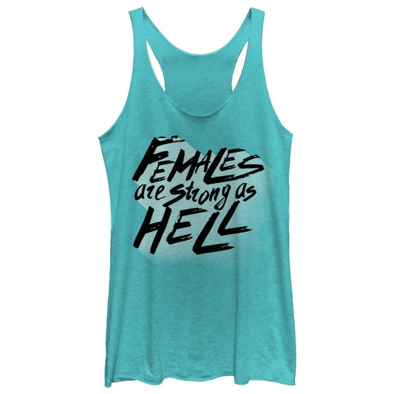 Women's CHIN UP Females Strong As Racerback Tank Top Tahiti Blue Large