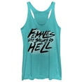 thumbnail image 1 of Women's CHIN UP Females Strong As  Racerback Tank Top Tahiti Blue X Large, 1 of 3