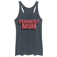 thumbnail image 1 of Women's CHIN UP Feminist Mom Racerback Tank Top Navy Blue Heather 2X Large, 1 of 3
