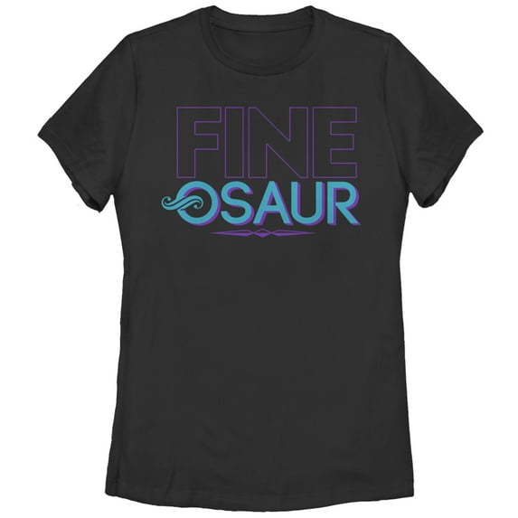 Women's CHIN UP Fine-osaur Dinosaur Graphic Tee Black Small