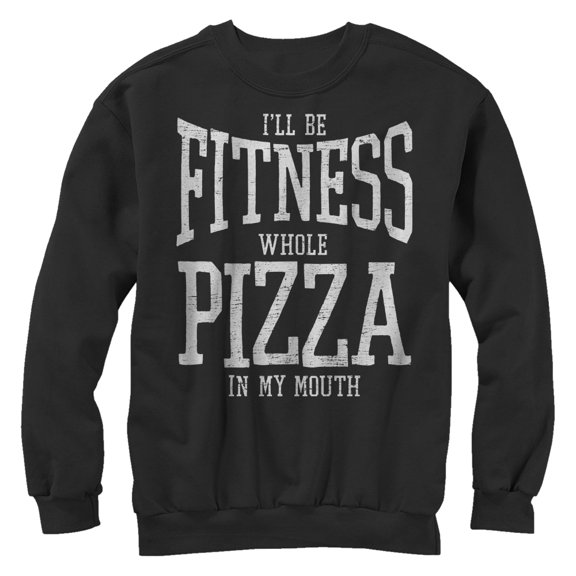 Women's CHIN UP Fitness Whole Pizza  Sweatshirt Black Medium
