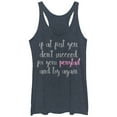 thumbnail image 1 of Women's CHIN UP Fix Your Ponytail  Racerback Tank Top Navy Blue Heather Medium, 1 of 3