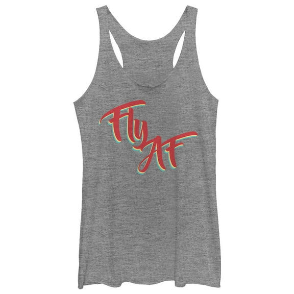 Women's CHIN UP Fly AF  Racerback Tank Top Gray Heather 2X Large
