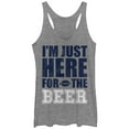 thumbnail image 1 of Women's CHIN UP Football Here for the Beer Racerback Tank Top Gray Heather Large, 1 of 3