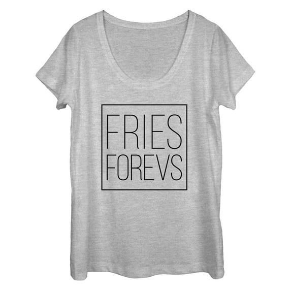 Women's CHIN UP Fries Forevs Scoop Neck Athletic Heather X Large