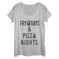 thumbnail image 1 of Women's CHIN UP Frydays and Pizza Nights  Scoop Neck Athletic Heather Small, 1 of 3