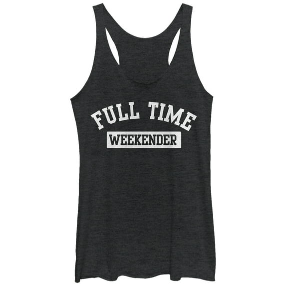 Women's CHIN UP Full Time Weekender Racerback Tank Top Black Heather Large