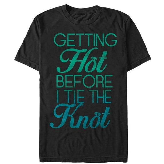 Women's CHIN UP Getting Hot Before I Tie the Knot Boyfriend Graphic Tee Black Medium
