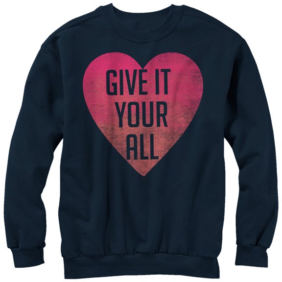 Women's CHIN UP Give it Your All Sweatshirt Navy Blue Small