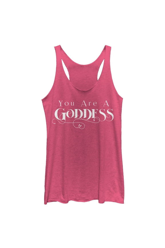 Women's CHIN UP Goddess Racerback Tank Top Pink Heather Medium