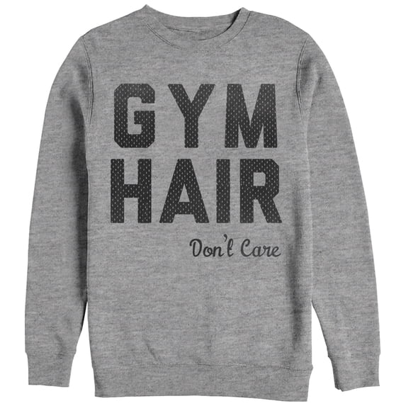 Women's CHIN UP Gym Hair Don't Care Sweatshirt Athletic Heather Large