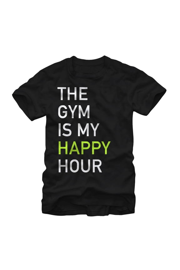 Women's CHIN UP Gym Happy Hour  Boyfriend Graphic Tee Black Large