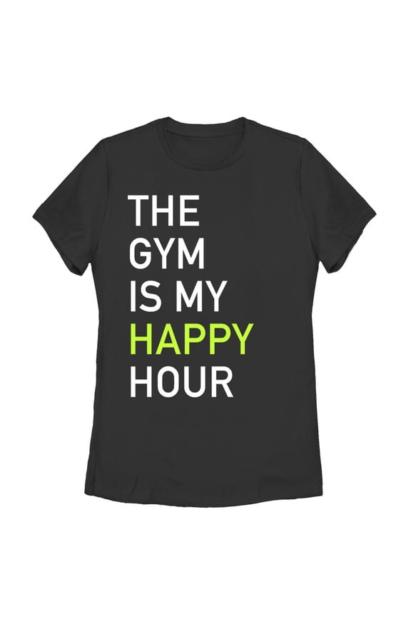 Women's CHIN UP Gym Happy Hour  Graphic Tee Black Medium