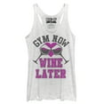 thumbnail image 1 of Women's CHIN UP Gym Now Wine Later  Racerback Tank Top White Heather Large, 1 of 3