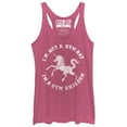 thumbnail image 1 of Women's CHIN UP Gym Unicorn Racerback Tank Top Pink Heather Large, 1 of 3