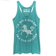 thumbnail image 1 of Women's CHIN UP Gym Unicorn  Racerback Tank Top Tahiti Blue X Large, 1 of 3