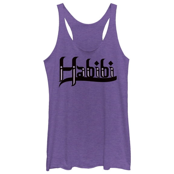 Women's CHIN UP Habibi Love  Racerback Tank Top Purple Heather Medium