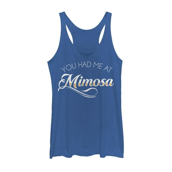 Women's CHIN UP Had Me at Mimosa Racerback Tank Top Royal Blue Heather X Large