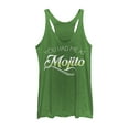 thumbnail image 1 of Women's CHIN UP Had Me at Mojito Cursive  Racerback Tank Top Envy Green Large, 1 of 3
