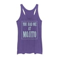 thumbnail image 1 of Women's CHIN UP Had Me at Mojito  Racerback Tank Top Purple Heather 2X Large, 1 of 3