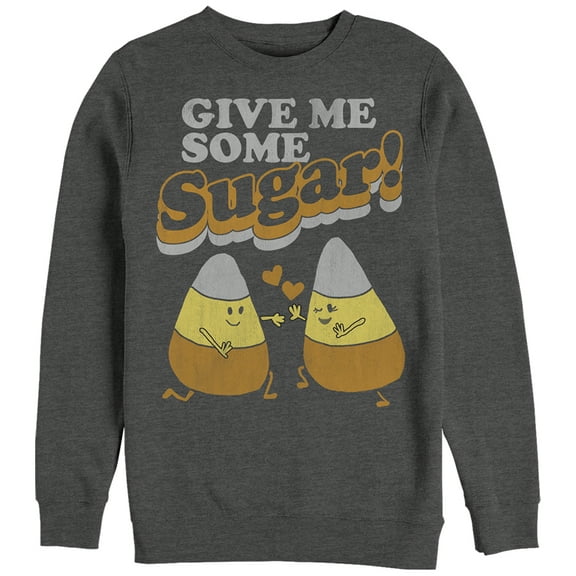 Women's CHIN UP Halloween Candy Corn Sugar Sweatshirt Charcoal Heather Small