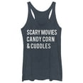 thumbnail image 1 of Women's CHIN UP Halloween Candy Corn and Cuddles  Racerback Tank Top Black Heather Large, 1 of 3