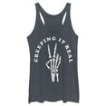 thumbnail image 1 of Women's CHIN UP Halloween Creepin' Real Skeleton Racerback Tank Top Navy Blue Heather Small, 1 of 4