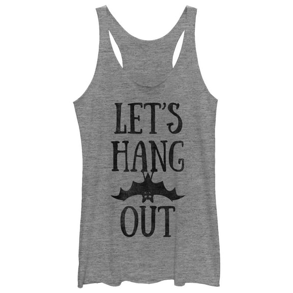 Women's CHIN UP Halloween Hang Out Bat Racerback Tank Top Gray Heather X Small