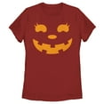 thumbnail image 1 of Women's CHIN UP Halloween Jack o' Lantern Face  Graphic Tee Red Medium, 1 of 4