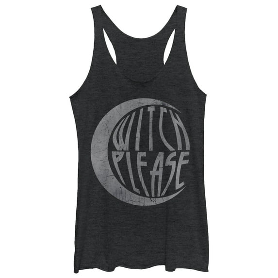 Women's CHIN UP Halloween Witch Please Racerback Tank Top Black Heather X Small