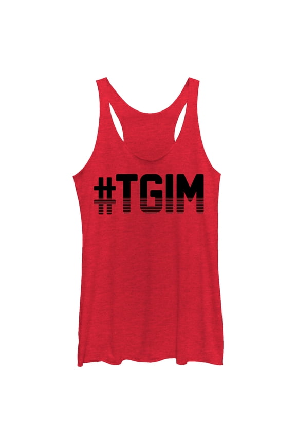 Women's CHIN UP Hashtag TGIM Racerback Tank Top Red Heather X Large